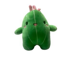 Plush  Cactus Plant With Smile Face And Pink Antenna